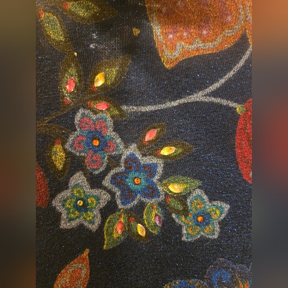NWOT Desigual Multicolor Floral Cowl Neck Cardigan Sz S-M In Viscose - Picture 10 of 12